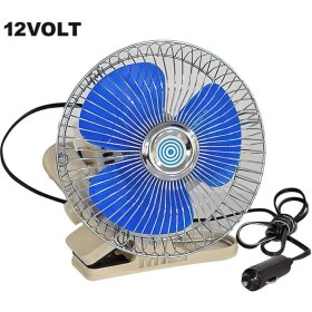 Resim Drs Tuning Oto Vantilatör Çap 18 cm Mandallı Döner Başlıklı 12V Araç Içi Fan 