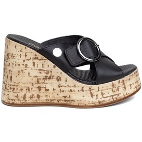 Resim Mammamia D24yt-2155 Kadın Deri Dolgu Topuk Terlik Siyah-siyah Siyah 