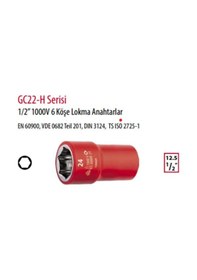Resim Ceta Gc22-h24 1/2" 1000v 6 Köşe Lokma Anahtarlar 