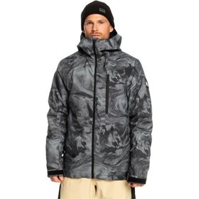 Resim Quiksilver Mission Printed Erkek Gri Snowboard Ceketi 