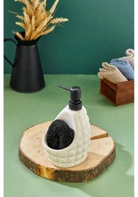 Resim 650 Ml Seramik Süngerlikli Sıvı Sabunluk Ckr3557 Bej 