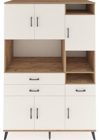 Resim Kronos Dolap 10 Raflı 3 Çekmeceli 6 Kapaklı 132x59x195 Çam-ay... Çam 