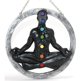 Resim Büro Ev Ofis Dekoru İçin Polyester Yapım Duvara Asmalı 7 Chakra Yoga Panosu 