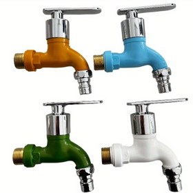 Resim 4 Adet Dış Mekan Musluk - Hızlı Bağlantı Dişli Ağır Hizmet Tipi, Çamaşırhane, Bahçe, Banyo, Mutfak Uyumlu - Turuncu/Mavi/Beyaz, Kolay Kurulum Donanımlı - Ev, Apartman, Karavan, Balkon, Tesisat Aksesuarları, Bahçe Su Temini İçin, Modern Tasarım, Dayanıklı Plastik 