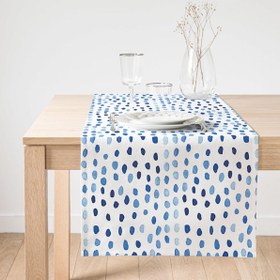 Resim Modern Su Damlası Desenli Dijital Baskılı Süet Runner 