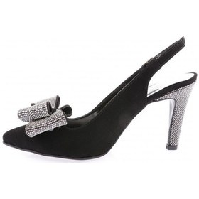 Resim Dgn 1316 23y Kadin Sivri Burun Kristal Taşli Fiyonklu Bilekten Bağli Abiye Ayakkabi 1316-2183-R1680 Siyah 