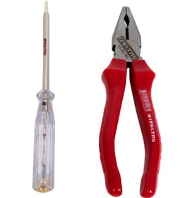 Resim İzeltaş Opak Seri 180 Mm Pense+ Elektrik Kontrol Kalemi Düz Uçlu 190 Mm Seti 