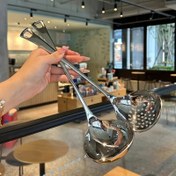 Resim 2'li Set Uzun Saplı Paslanmaz Çelik Çorba Kaşıkları, Ev ve Restoran Kullanımı İçin Dayanıklı Mutfak ve Hotpot Kaşıkları, Temizlemesi Kolay 
