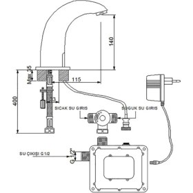 Resim Newarc Elite Fotoselli Lavabo Bataryası Siyah 510523B 