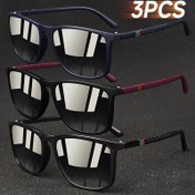Resim Erkekler ve kadınlar için şık 3 adet gözlük, klasik ve retro, tüm durumlar için uygun, unisex. Dayanıklı PC çerçevesi harika bir hediye, etkinlikler ve günlük boş zamanlar için mükemmel. 