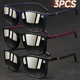 Resim Erkekler ve kadınlar için şık 3 adet gözlük, klasik ve retro, tüm durumlar için uygun, unisex. Dayanıklı PC çerçevesi harika bir hediye, etkinlikler ve günlük boş zamanlar için mükemmel. 