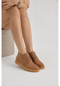 Resim Bağcıklı Bilek Boy Klasik Termo Taban Bot - Taba Süet - 37 Taba Süet 