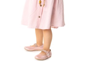 Resim Kiko Kids Cırtlı Kız Çocuk Taşlı Babet Ayakkabı 252 Vakko Pudra 