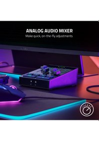 Resim Razer Ses Mikseri Analog Ses Mikseri, Sessiz Düğmeli 4 Kanallı A 