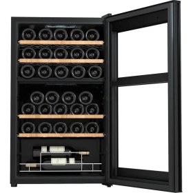 Resim Berfmann 34 Şişe Kapasiteli Çift Bölmeli Solo Şarap Saklama Dolabı Siyah BFW34-BG2 