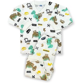 Resim Sema Baby Sevimli Dino Bebek Pijama Takımı 3-6 Ay ( Yeşil - Kahve ) 