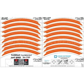 Resim Double Stripe Floresan Turuncu Jant Şeridi Çınar Extreme 