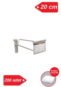 Resim 20 Cm - 200 Adet Galvaniz Etiketli Tel Pano Kancası Raf Askısı Galvaniz 