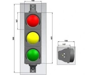 Resim Üçlü Ledli Oto Sinyal Verici, Trafik Lambası 100 mm 