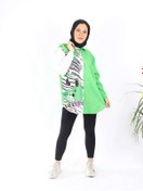 Resim Azbey Baskılı Gömlek Bluz Yeşil - 42 