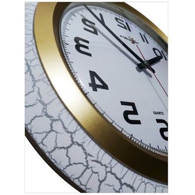 Resim Ters Çalışan Okunan Çatlak Beyaz Çerçeve Bombe Camlı Duvar Saati Beyaz 