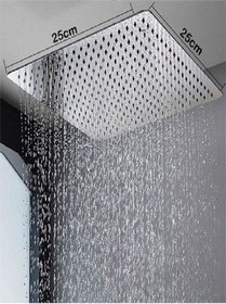 Resim Tepe Duş Başlığı Kare 25 25 Paslanmaz Inox 304 Çelik Metal Kireç Önleyici Diğer 