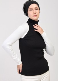 Resim manolyaşal islamic hijab Uzun Kollu Tesettür Bolero-ekru 