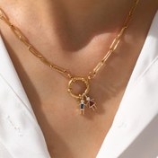 Resim 1 adet Titanyum Çelik Zirkonya Karikatür Daire Toka Kolye, Karikatür Kötü Adam ve, Günlük Basit, Kadın Takı Yüksek Kaliteli, Günlük Giyim için Uygun, Buluşma, Tatil Kutlamaları, Anneler Günü, Mardi Gras, Paskalya 