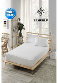 Resim Mona Verde Sıvı Geçirmez Alez Pamuklu 4 Köşe Lastikli Çift Kişilik Tek Kişilik Bebek Alezi Su Yatak Koruyucu MNVKLKL00 Beyaz 