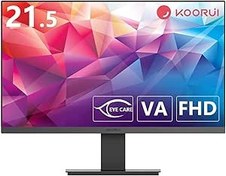 Resim KOORUI 22 inç monitör (Full-HD, Eye-Care, 75Hz yenileme hızı, VA panel teknolojisi, 5 ms tepki süresi, HDMI, VGA, ev ofis) siyah 