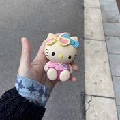 Resim Sanrio Hello Kitty Renk Değiştiren Anime Heykeli - Pembe Moda Gözlüklü & Mavi Çiçek Aksanlı PVC İç/Dış Mekan Dekoru, 14+ Yaş Gençler için Doğum Günü Halloween Noel Hediyesi, Kedi Süslemesi, Detaylı İşlenmiş İç ve Dış Mekan Figürü 