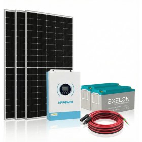 Resim Tsm Veratech Solar Enerji Bahçe Evi Paketi 3kva Inverter 1250W Güneş Paneli 300AH Jel Akü 