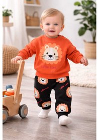 Resim Oversize Bebek Takımı %100 Pamuk 3-18 Ay Turuncu 