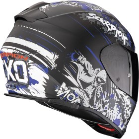 Resim Scorpion Exo 491 Spector Kapalı Motosiklet Kaskı Mat Siyah Mavi 