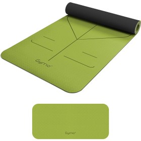 Resim Gymo Hizalamalı 6mm TPE Yoga Matı Pilates Minderi Diz Dirsek Koruyucu Matlı Set Yeşil 