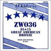 Resim D'Addario ZW036 Tek Akustik Gitar Teli (36) 