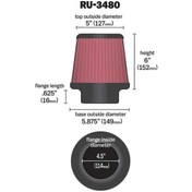 Resim K&n Ru-3480 Unıversal Hava Filtresi 