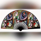 Resim 1 adet Gerçekçi Para Baskılı Büyük Katlanabilir Fan - Siyah Çerçeve, Bambu Malzeme, Elektrik Patlaması İşleme, Müzik Festivalleri, Kulüpler, Etkinlikler, Partiler, Dans Performansları ve Dekoratif Hediyeler için Kompakt Tasarım | Cesur Tasarım | Katlanabilir Fan Dünya Famous Painting Oil Festival Katlanabilir Fan 