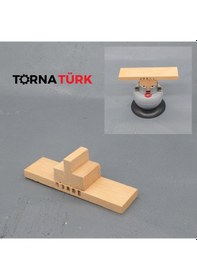Resim Ahşap Malafa Bileklik Rokelası - Top Mengene Düz Malafası Şekillendirme Aparatı Metalik 