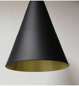 Resim TEKAY AYDINLATMA Huni siyah metal avize iç rengi gold siyah 20 x 60 