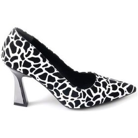 Resim Papuçcity Dnz 03014 8,5 Cm Topuklu Kadın Desenli Stiletto Ayakkabı 001 