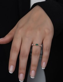 Resim Papatya Silver Gümüş Prenses Yüzük. Renkli Taşlı Ayarlanabilir Ölçü. Rose Gold Kaplama 925 Ayar Gümüş 