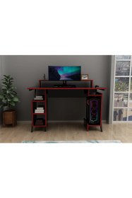 Resim Milano Oyuncu Masası , Siyah - Kırmızı, 120 cm Siyah 