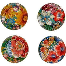 Resim Lucky Art Vivelle Bone 4 Lü Tabak Seti 20 Cm Lyba 128 Çok Renkli 