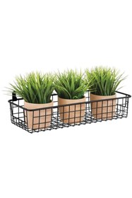 Resim GO DEKOR Metal 2li Kancalı Çok Amaçlı Duvar Sepeti - Siyah 