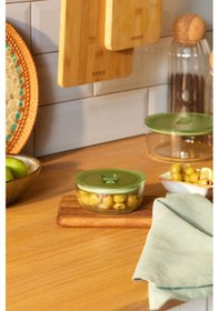 Resim Karaca Green Yuvarlak Cam Saklama Kabı 300 Ml Yeşil 