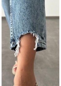 Resim Lacarino 7609 Mom Fıt Kadın Jean Pantolon Blue 