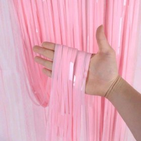 Resim TE Dükkan Soft Pembe Püsküllü Kapı Perdesi 