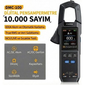 Resim Fnırsı Dmc-100 Akım Gerilim Pens Metre 10000 Sayımlı Dijital True Rms Multimetre 