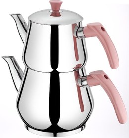 Resim Viola Aile Damla Paslanmaz Çelik Çaydanlık Pembe 